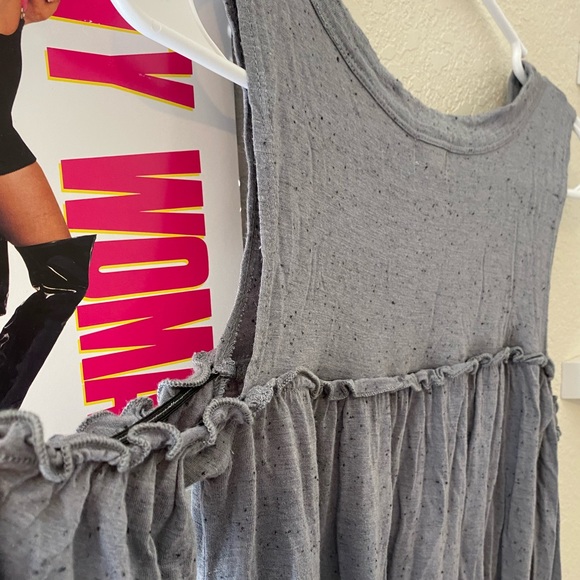 Gray, open shoulder, long sleeve shirt - Picture 5 of 5